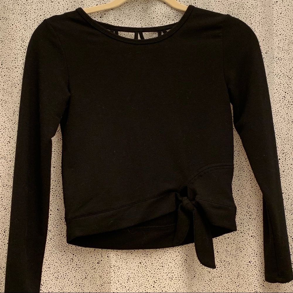Black Crop Top Low Back Size Small